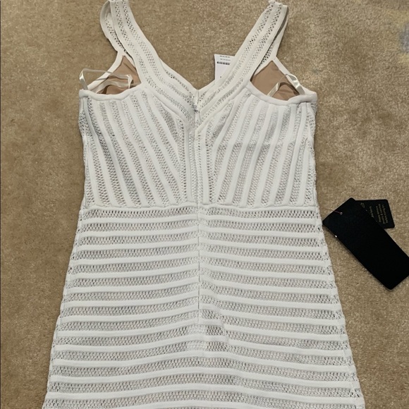 Bebe Maeve Mesh Stripe Midi Dress - Picture 6 of 11